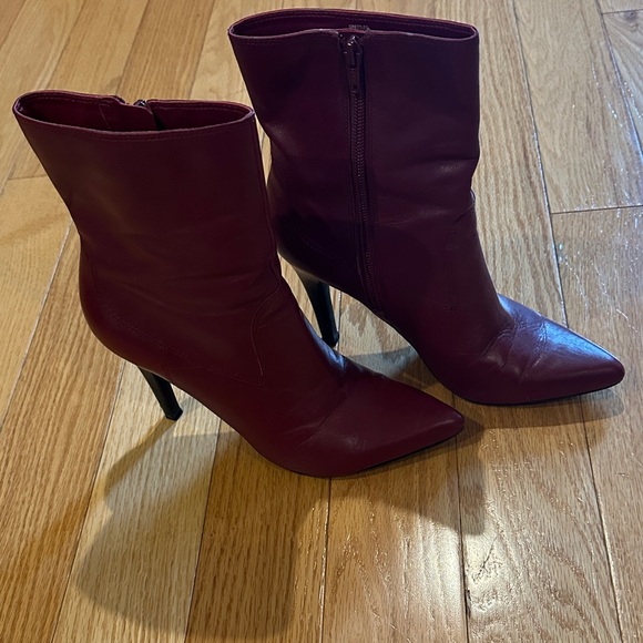 Nine West Shoes - Nine West Dark Red Heeled Boots